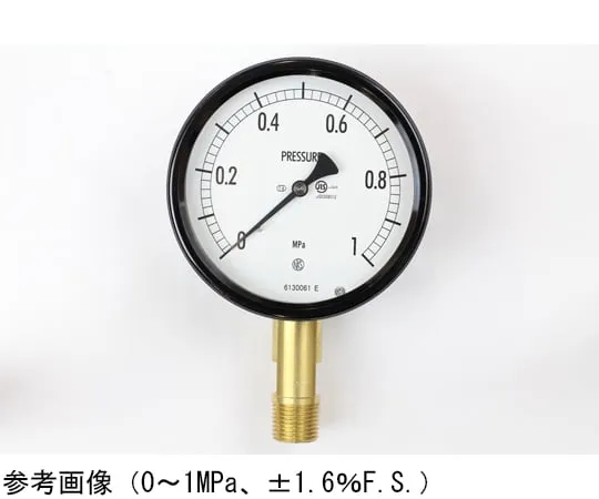 65-4304-57-20　Sealed Pressure Gauge (100Φ) Vertical A Frame with 0.1 MPa with Inspection Certificate　BE12-191