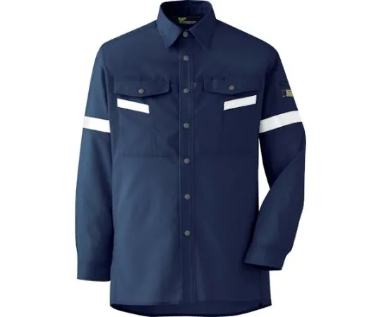 67-3134-31　All Year Work Wear Antistatic JIS Compatible Reflective Material Long Sleeve Shirt VES2557 Navy S　VES2557-UE-S