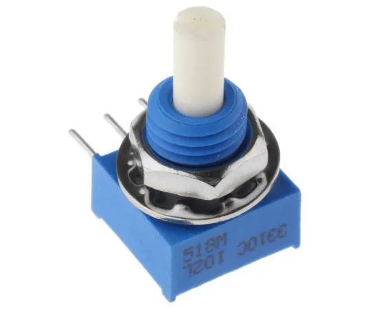 63-4851-02　Bourns 3310C Series Conductive Plastic Potentiometer with a 3.17 mm Dia. Shaft, 1kΩ, ±20%, 0.25W, ±1000ppm/°C　3310C-001-102L
