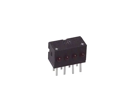 63-4873-67　Dialight 555-4001F, Red Right Angle PCB LED Indicator, 4 LEDs, Through Hole 2 V　555-4001F