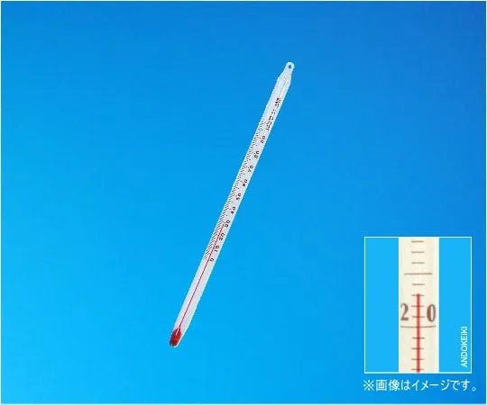 64-0705-59　Red Liquid Precision Rod Thermometerr 0 ~ 100 °C (1 °C) Total Burn Length 150 mm　1-25-1