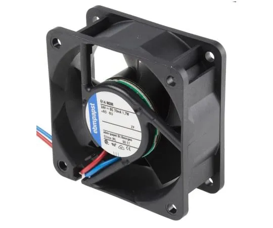 63-4766-71　ebm-papst 600N Series Axial Fan, 60 x 60 x 25.4mm, 35m³/h, 1.7W, 24 V dc　614NGM