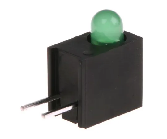 63-4892-78　Kingbright L-710A8EW/1GD, Green Right Angle PCB LED Indicator, Through Hole 2.5 V　L-710A8EW/1GD
