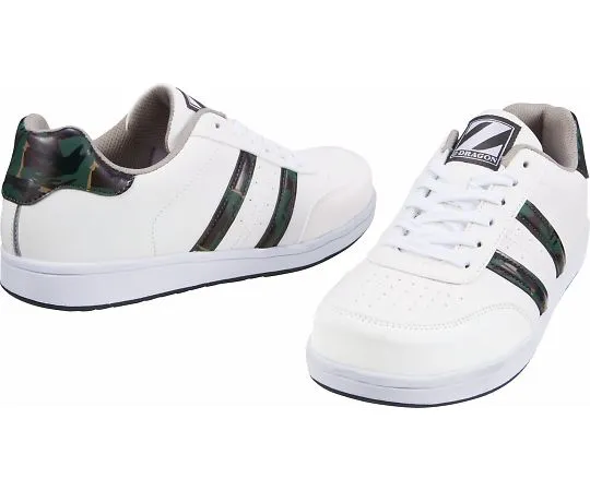 64-0992-72　Safety Shoes Lace-Up Type White x Camo 22.0 cm　S3171-1