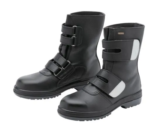 67-3125-23　JIS Certified Gore-Tex Fabric Rubber Sole Safety Shoes Long Top Waterproof Reflective Black 23.5 cm　RT935-23.5