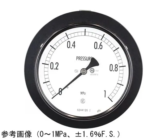 65-4280-61-20　Normal Pressure Gauge (Φ100) Embedded D Frame (Mounting Bracket) with 0.1 MPa with Inspection Certificate　AE15-133