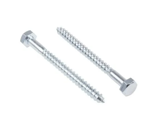 63-4691-09　Hex Steel Wood Screw Bright Zinc Plated, M10 Thread　144-3539