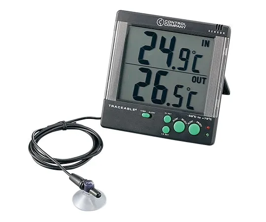 3-6338-01　［Discontinued］Alarm Type Large Screen Thermometer (TRACEABLE) -50 - +70℃　4142