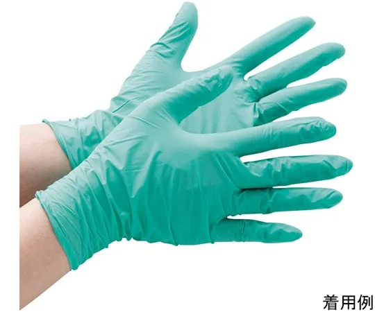 67-6632-28　Nitrile Disposable Gloves Belte 761 H Green Powder Free (200 Sheets) SS　VERTE-761H-SS