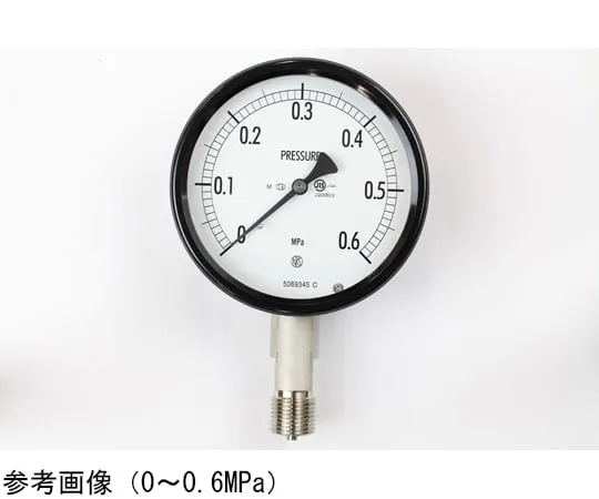 65-4304-26-20　Sealed Pressure Gauge (100Φ) Vertical A Frame for Steam with 0.6 MPa with Inspection Certificate　BE12-143