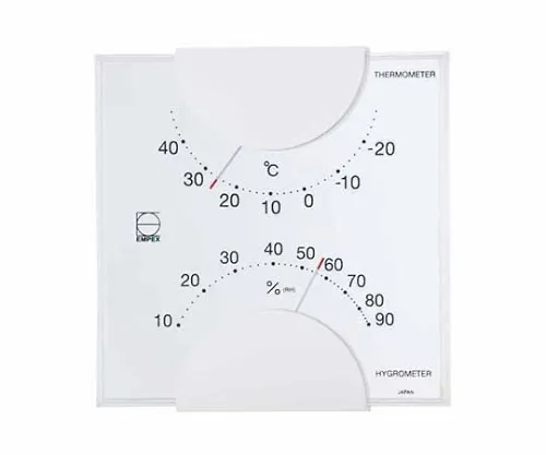 61-6864-79　Elm Thermo-Hygrometer 105 x 102 x 20mm 85G (Clear Box) White　LV-4901
