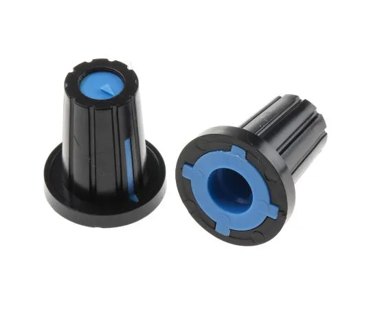 63-4805-60　RS Pro Potentiometer Knob, Push-On Type, 17mm Knob Diameter, Black, D Shaped Shaft Type, 6mm Shaft　467-6049