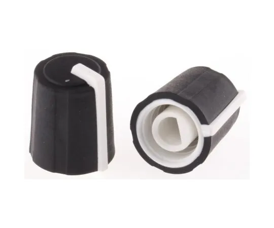 63-4757-16　Sifam Potentiometer Knob, Push-On Type, 11mm Knob Diameter, Black, D Shaped Shaft Type, 4mm Shaft　3/03/DP110-004/237/224