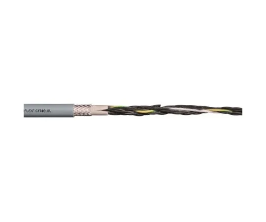 63-4837-07　Igus 7 Core Tinned Copper Braid Industrial Cable, 1.5 mm² Grey 10m Reel, Chainflex CF140.UL Series　CF140.15.07.UL
