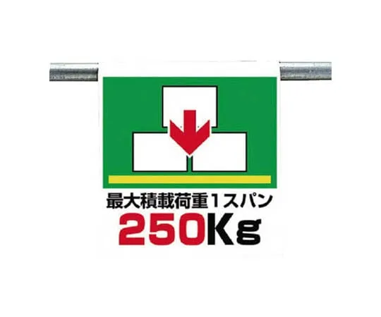 62-0020-36　One-Touch Mounting Label Maximum Loading Load Tarpaulin 600 x 450　341-44