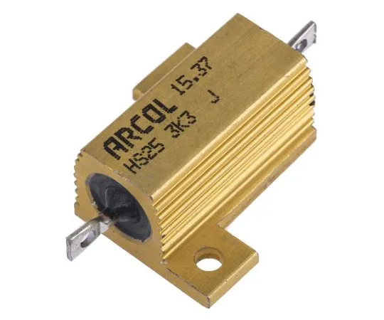 63-4746-47　Arcol HS25 Series Aluminium Ho***d Axial Wire Wound Panel Mount Resistor, 3.3kΩ ±5% 25W　HS25 3K3 J
