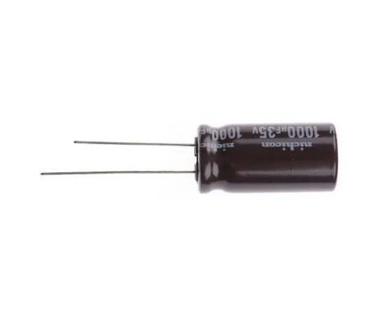 63-4845-81　Nichicon 1000μF 35V dc Aluminium Electrolytic Capacitor, Through Hole 12.5 (Dia.) x 25mm +105°C 12.5mm 5mm　UPS1V102MHD