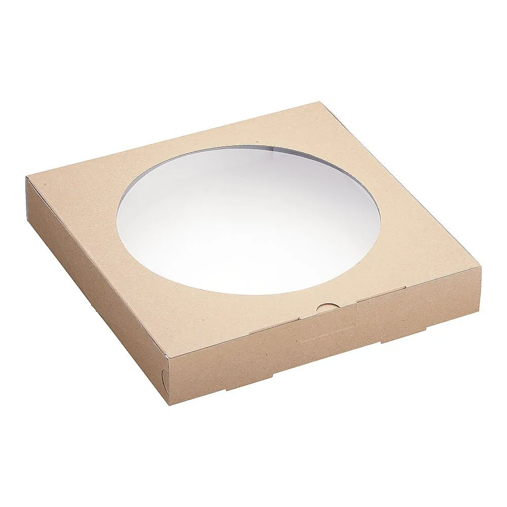 64-4189-71　Craft Pizza Box with Window Square (25 Pieces)