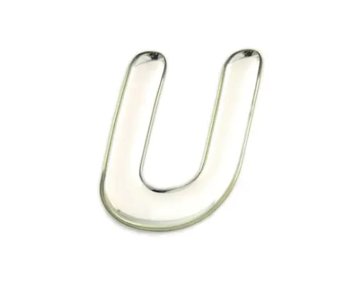 61-7427-95　Silver Metal Characters U 35mm x 1mm　SM35-U