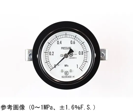65-4271-18-20　Normal Pressure Gauge (Φ60) Embedded D Frame (Mounting Bracket) with 0.16 MPa Inspection Certificate　AA15-123