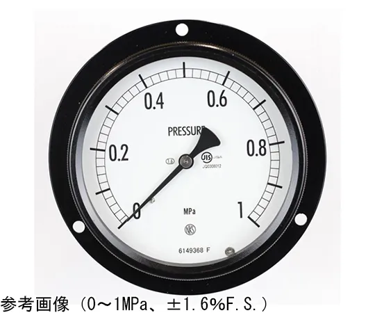 65-4305-05-20　Sealed Pressure Gauge (100Φ) Embedded D Frame (Mounting Hole) with 0.6 MPa with Inspection Certificate　BE15-231