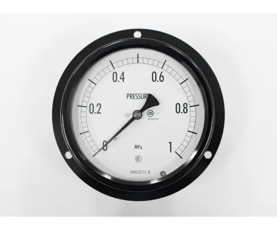 65-4305-25-20　Sealed Pressure Gauge (100Φ) Embedded D Frame (Mounting Hole) 1 MPa with Inspection Certificate　BE17-233