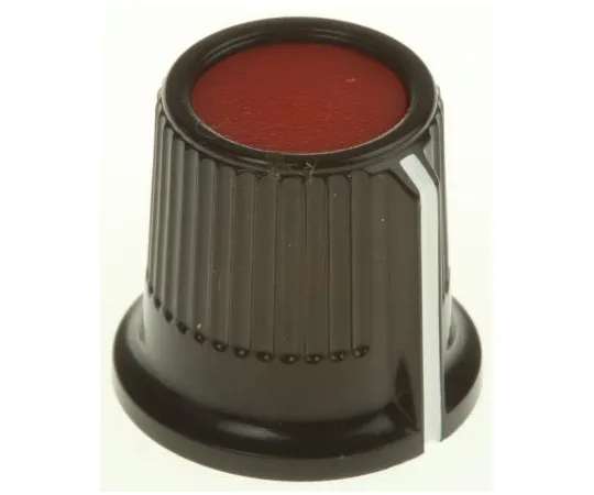 63-4748-09　RS Pro Potentiometer Knob, Grub Screw Type, 16.2mm Knob Diameter, Black, Red, 3.175mm Shaft　259-6862