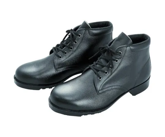 67-3121-53　JIS Certified Rubber Sole Safety Shoes Middle Knit Black Top 23.0 cm　V262N-23.0