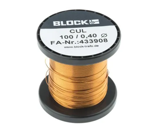 63-4766-76　Block Single Core 0.4mm diameter Copper Wire, 69m Long　CUL100/0.40