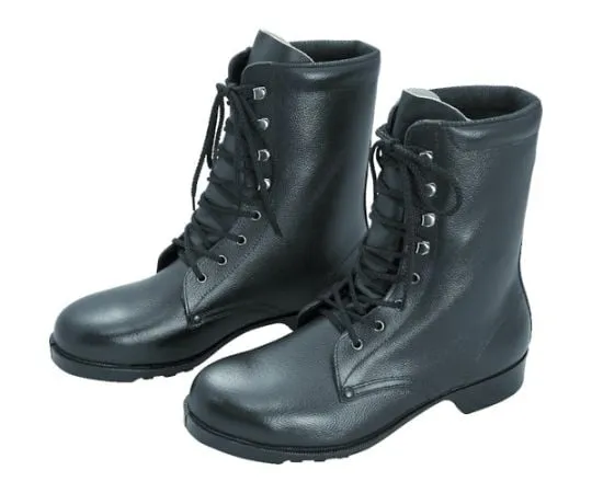 67-3121-65　JIS Certified Rubber Sole Safety Shoes Long Top Black 23.0 cm　V213N-23.0
