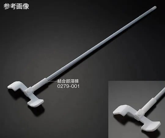 63-4154-98　PTFE All Coated Stirring Rods (Neo Twister Type) φ8 x 490 Applicable Container φ 100 ~　NR6712-001