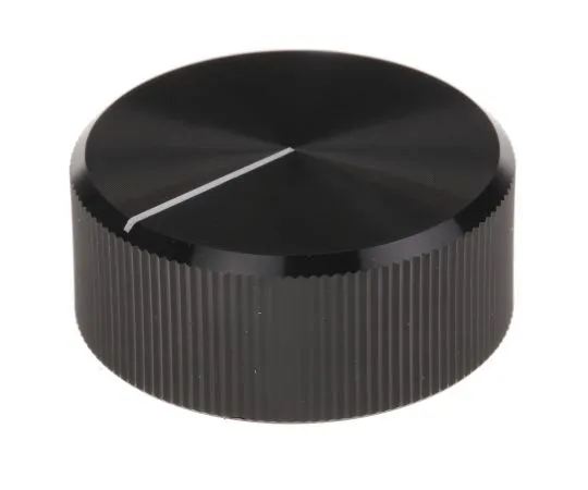 63-4803-57　RS Potentiometer Knob, Grub Screw Type, 30mm Knob Diameter, Black, 6.4mm Shaft　465-9870