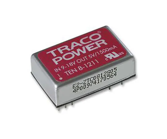 63-4790-78　TRACOPOWER TEN 8 8W Isolated DC-DC Converter Through Hole, Voltage in 9 → 18 V dc, Voltage out ±5V dc　TEN 8-1221