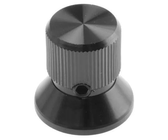 63-4803-58　RS Potentiometer Knob, Grub Screw Type, 19mm Knob Diameter, Black, 6.4mm Shaft　465-9886
