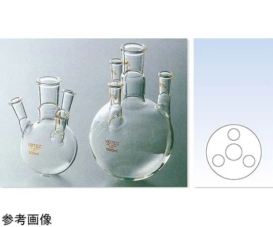 65-6810-71　Transparent Sliding Four-necked Flask 100 mL 24/40 Side TS15/25　1514-01-1