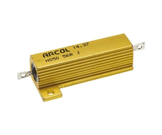 63-4746-51　Arcol HS50 Series Aluminium Ho***d Axial Wire Wound Panel Mount Resistor, 56Ω ±5% 50W　HS50 56R J