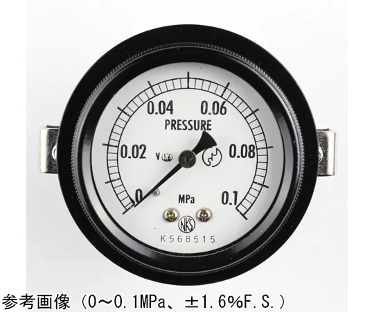 65-4293-61-20　Sealed Pressure Gauge (60Φ) Embedded D Frame (Mounting Bracket) with 0.1 MPa with Inspection Certificate for Vibration Resistance　BA15-121