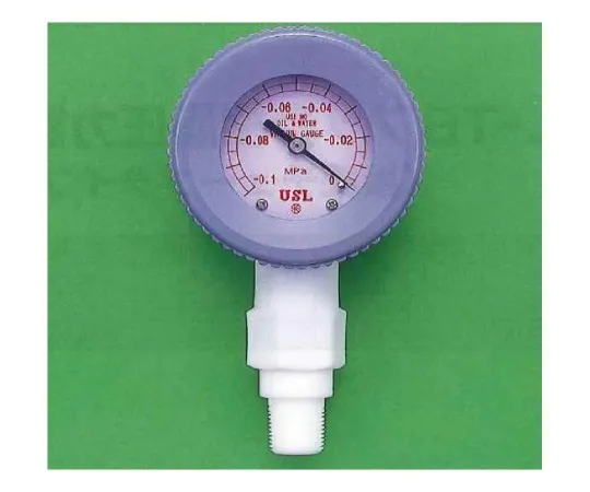 62-7098-16　USL Fluorine Plastic Vacuum Gauge 50 φ R 3/8 -0.1 to 0 Mpa 00N-232-01　00N-232-01