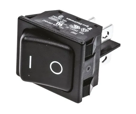 63-4832-23　TE Connectivity Double Pole Single Throw (DPST), Latching Rocker Switch Panel Mount　1634201-3