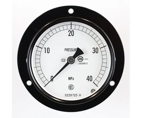 65-4276-01-20　Normal Pressure Gauge (Φ75) Embedded D Frame (Mounting Hole) with 40 MPa with Inspection Certificate　AC15-283