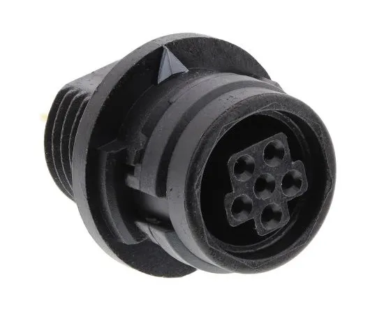 63-4861-71　Hirose HR30 Series, Panel Mount Miniature Connector Socket, 6 Way, 2A, IP67, IP68　HR30-6R-6S(71)