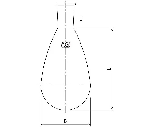 61-3622-41　［Discontinued］Eggplant Flask 30mL 15/25　3200-030-1L