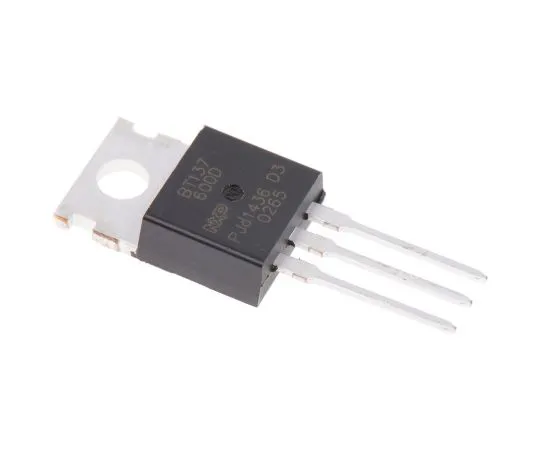 63-4818-15　BT137-600D 8A, 600V, TRIAC, Gate Trigger 1.5V 10mA, 3-pin, Through Hole, TO-220AB WeEn Semiconductors Co., Ltd　BT137-600D