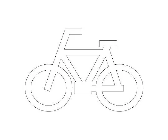 62-6106-58　Road Indicator Sheet Bicycle Mark 1000 x 700 White　835-011