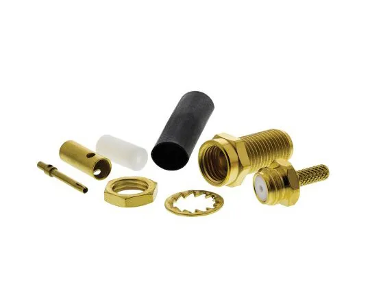63-4755-56　Radiall Straight 50Ω Panel Mount SMA Bulkhead, Crimp, Solder Termination RG188, RG316　R125303000