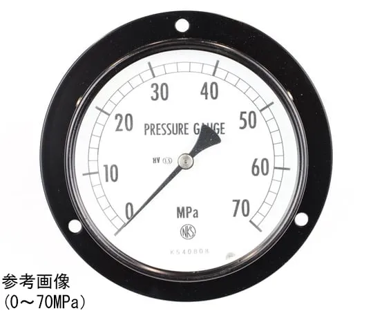 65-4282-14-20　Regular Pressure Gauge (Φ100) Embedded D Frame (Mounting Hole) with 50 MPa with Inspection Certificate for Heat and Vibration Resistance　AE15-233