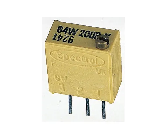 63-4697-22　Vishay 64W Series 19 (Electrical), 22 (Mechanical)-Turn Through Hole Trimmer Resistor with Pin Terminations, 200kΩ　M64W204KB40