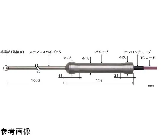 65-3530-22　HACCP Food Center Temperature Sensor BC Series -200~300°C Response Speed (sec): 5　BC-51E-100-TC1-ASPC