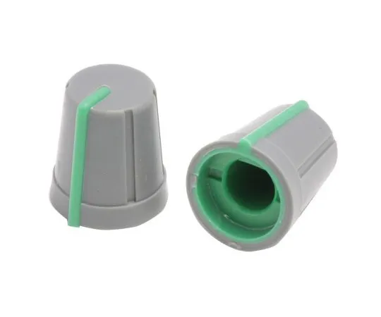 63-4805-70　RS PRO Potentiometer Knob, Push-On Type, 13mm Knob Diameter, Grey, D Shaped Shaft Type, 6.4mm Shaft　467-6702