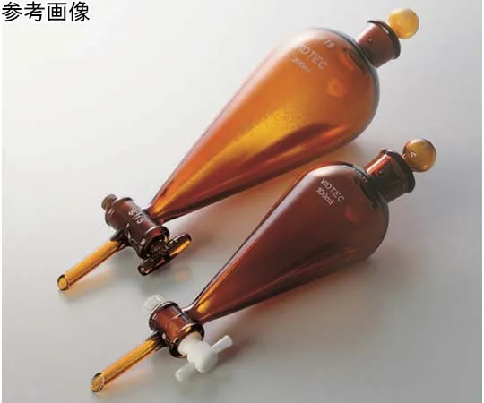 65-6844-53　Conical Funnel Separatory Thickness Type Brown 50 mL PTFE Cock Upper Normal Sliding　2124-01-1